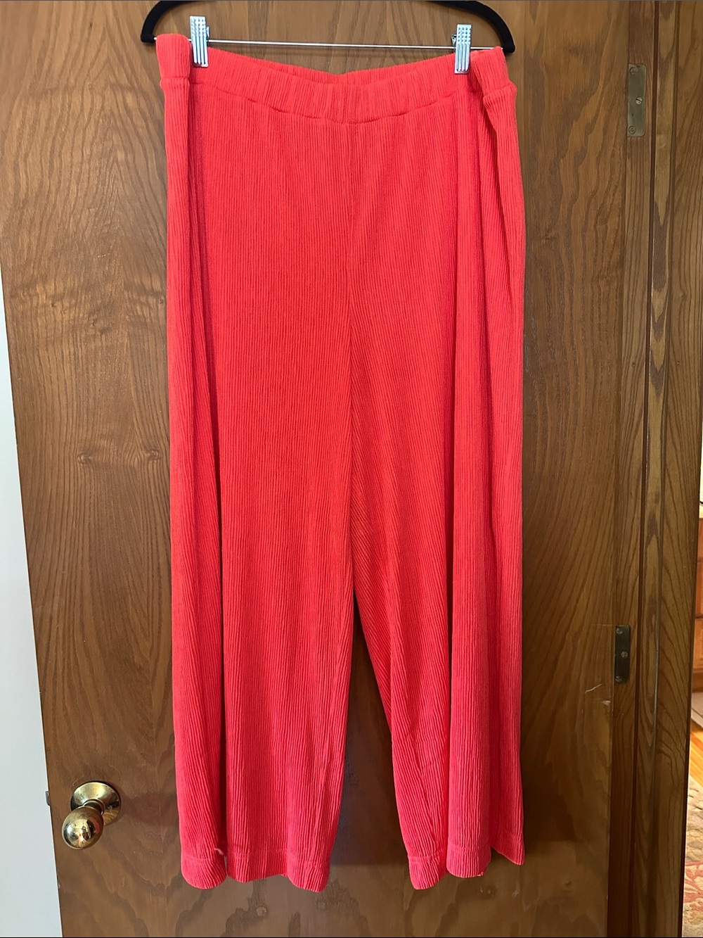 Anne Klein Bright Coral Wide-Leg Pants